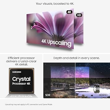 Samsung Smart TV 75'' U8000F Crystal UHD 4K TV, Crystal Processor 4K, Motion Xcelerator, Gaming Hub, Knox Security, Metal Stream Design [2025] [Energy Class G]