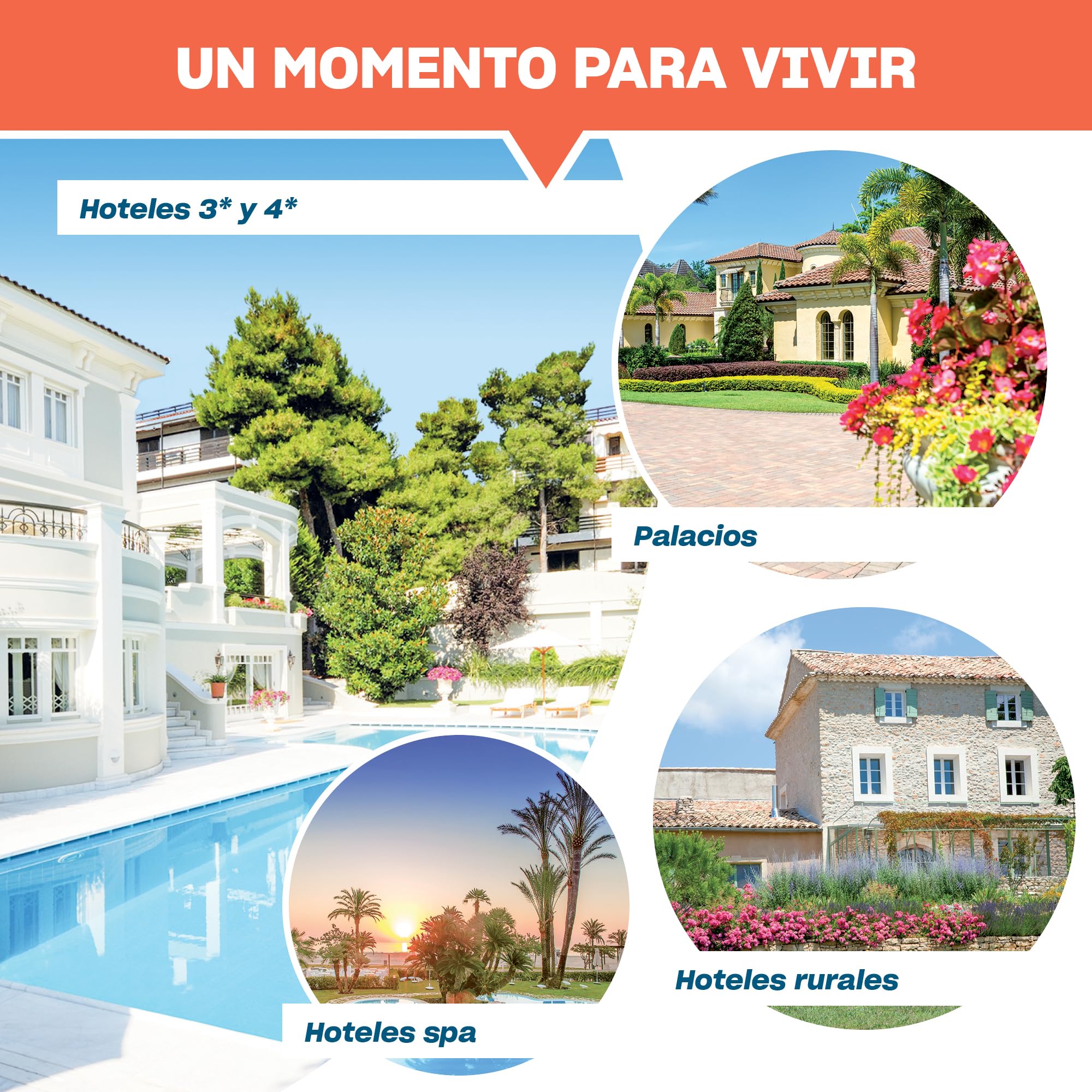 Smartbox - Caja Regalo Mil y una Noches de Felicidad - Idea de Regalo para Parejas - 1 Noche con Desayuno y Cena o SPA para 2 Personas