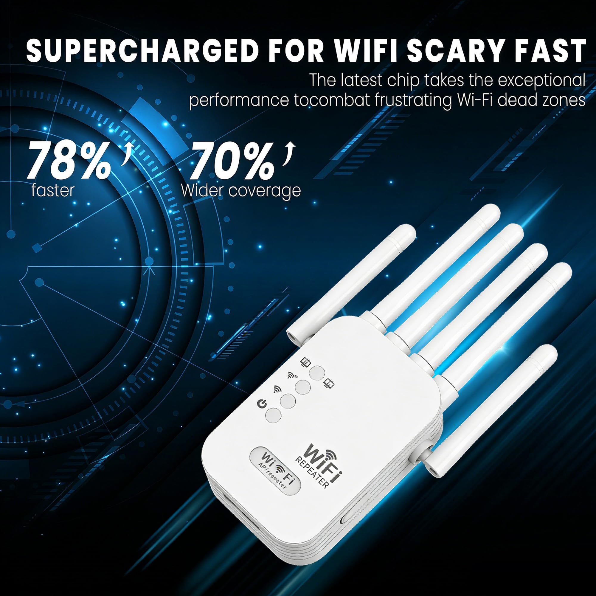 AllTough 2026 WiFi Extenders Signal Booster for Home Long Range Up to 9800 sq. ft & 40 Devices, WiFi Extender Signal Booster, Internet Booster, Long Range WiFi Extender,Quick Setup-Medium in use