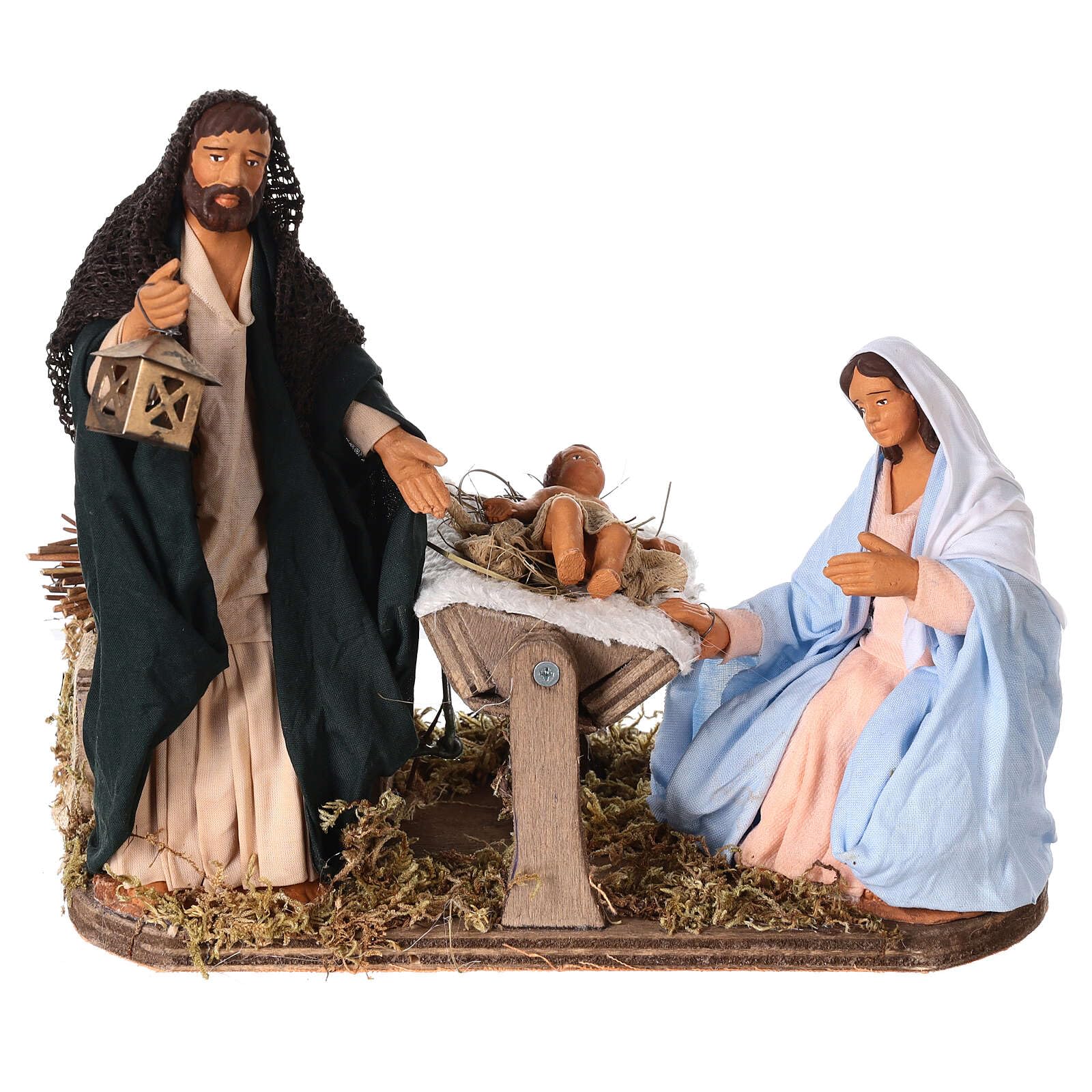 Holyart Crèche Napolitaine: Sainte Famille animée crèche napolitaine 14 cm