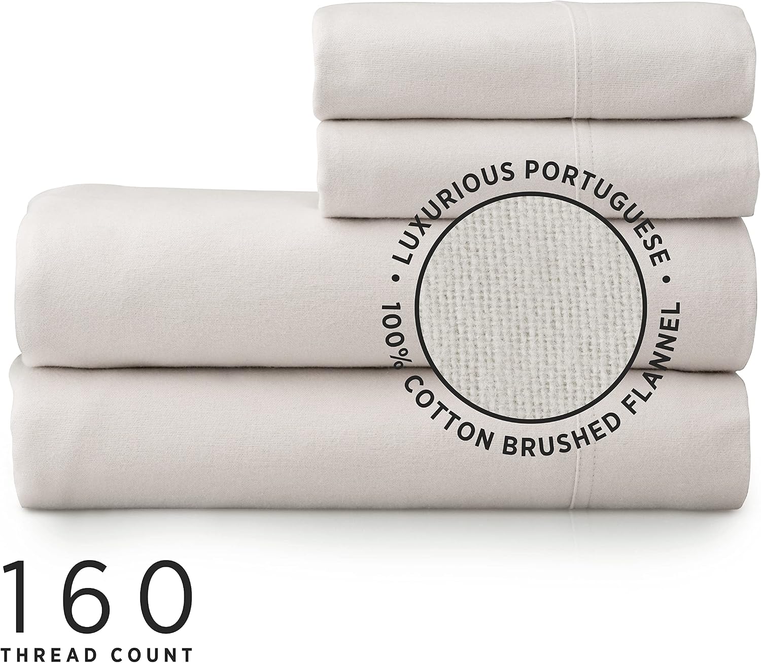 Welhome 100% Cotton Flannel Sheet Set | Full Size 4 PC Luxury Bed Sheets | 100% Brushed Cotton for Supreme Comfort | Lightweight | Soft Warm & Cozy | Breathable | Deep Pockets | Fawn Brown