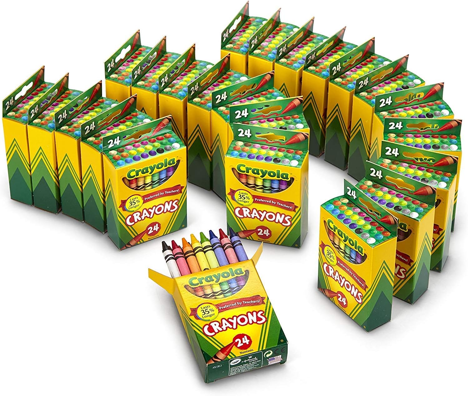 Crayons Bulk, Back to School Supplies, 24 Box Classpack, 24 Assorted Colors