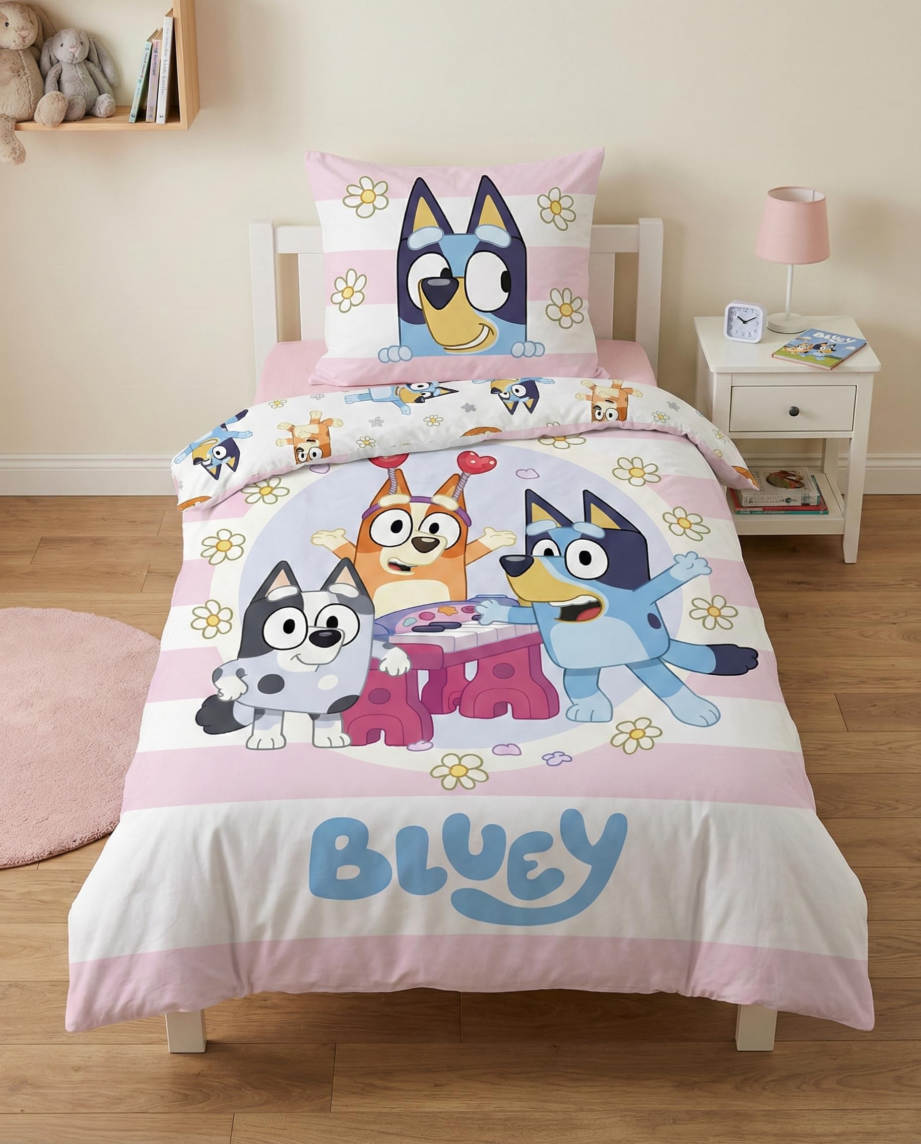 Bluey Single Duvet Cover 140x200 + Pillowcase 65x65 Bingo Muffin Pink Gift