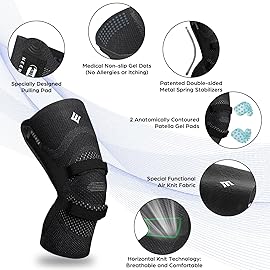 NEENCA Knee Brace for Knee Pain, Compression Knee Support with Patella Tendon Strap & Gel Pads, Side Stabilizers. Knee Sleeve for Meniscus Tear, ACL, PCL, Arthritis, Joint Pain Relief, Runner, Workout