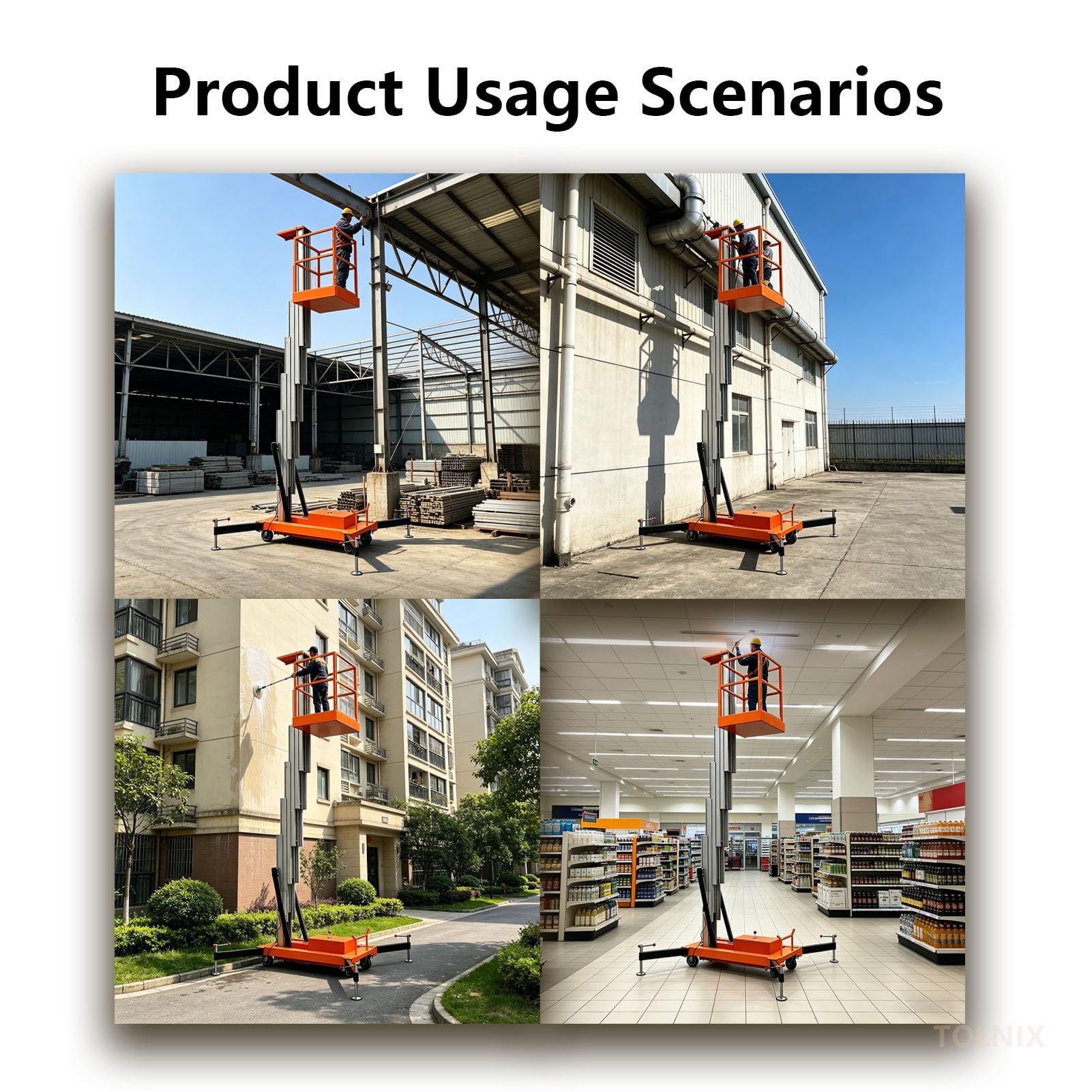 Piattaforma elettrica dell'impalcatura, 2000LB di capacità dell'ascensore idraulico con guardrail, piattaforma mobile di lavoro aereo di 10-43ft per il magazzino, la logistica & la manutenzione