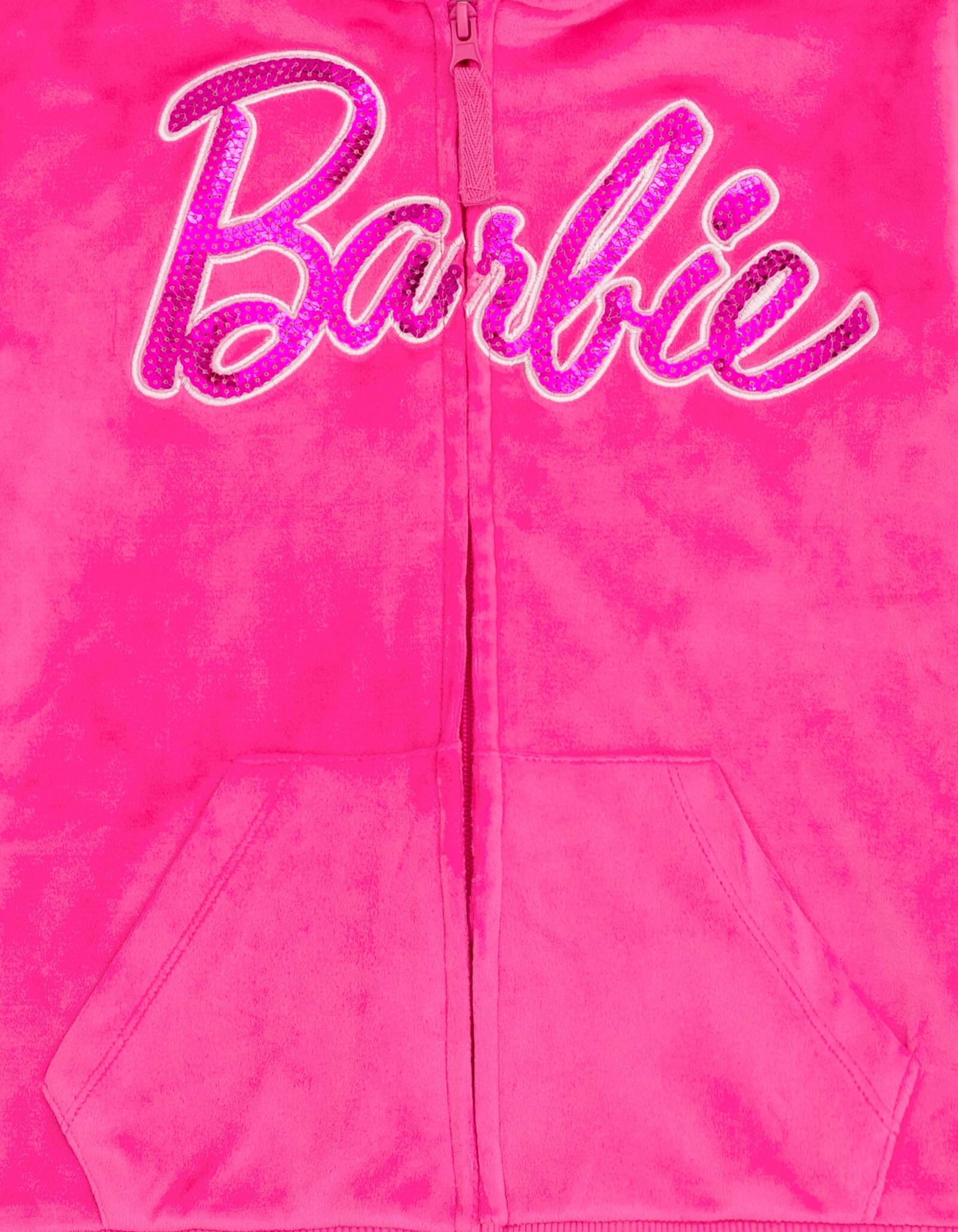 Barbie Welurowe dopasowane rodzinne spodnie z kapturem z zamkiem błyskawicznym zestaw strojów dla noworodka i dorosłych rozmiary (noworodek - 2XL)