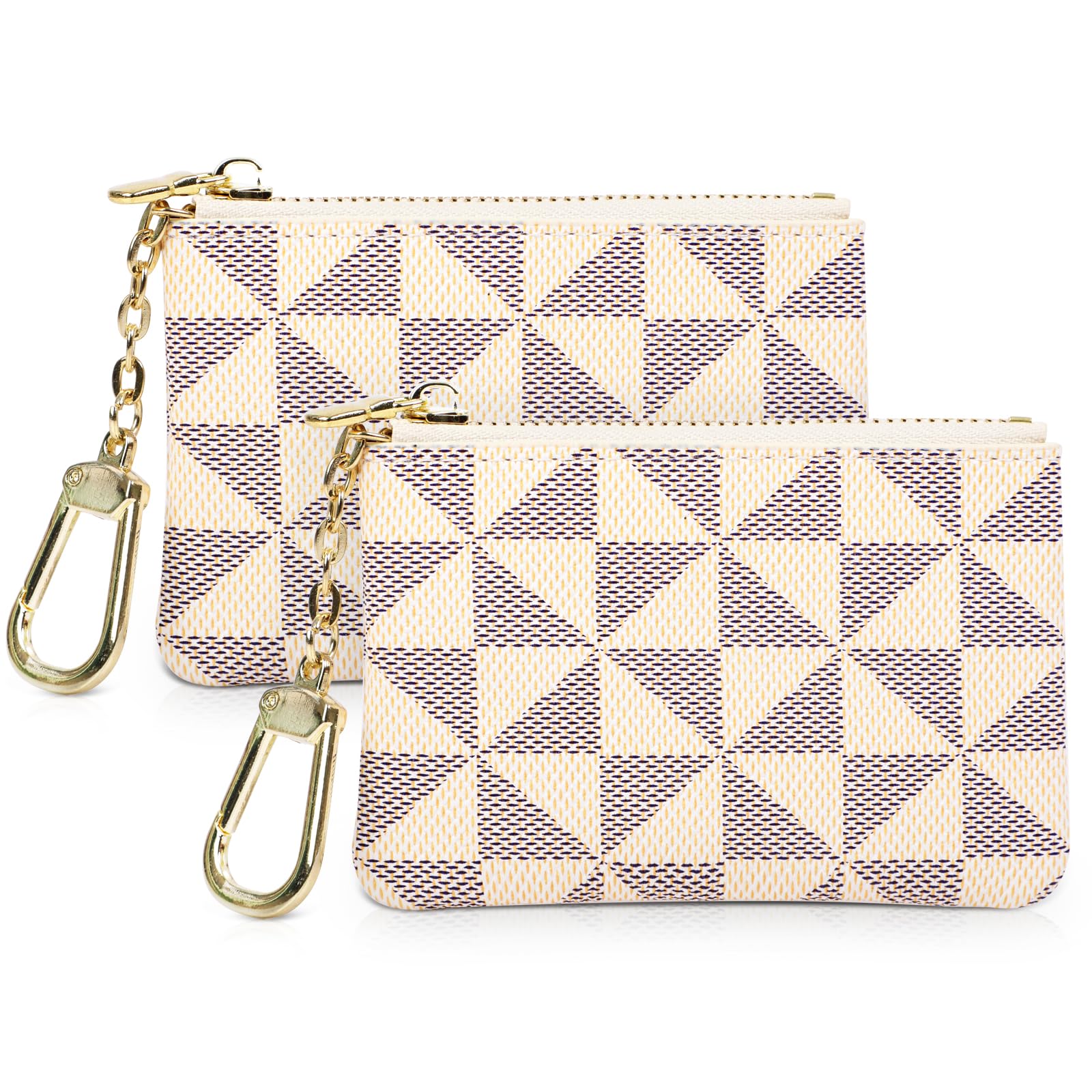 Vzznn2pcs Coin Purse Mini Zip Key Chain Pouch Change Wallet