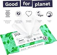 Vista 4 de Pura Toallitas Húmedas Naturales para Bebé Sensible, 99% Agua, Sin Fragancia e Hipoalergénicas, Adecuadas para Piel Sensible y Propensa al Eczema