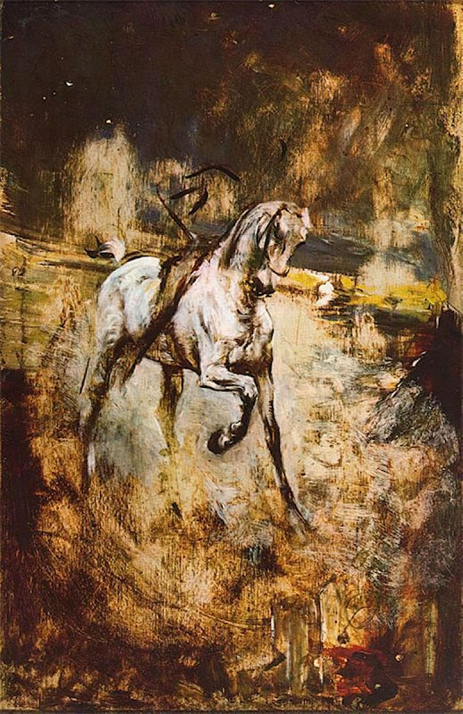 POSTERIIk Vintage Art Print Images Pictures Print White Horse Modern Colour Posters for Office Home Decor 60x90cm