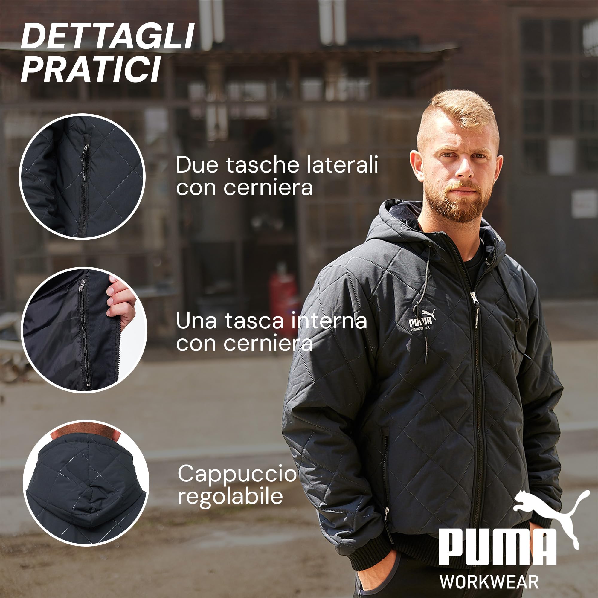 PUMA WORK WEAR Giacca da Lavoro con Cappuccio - Giacca Invernale - Isolante, Traspirante e Idrorepellente