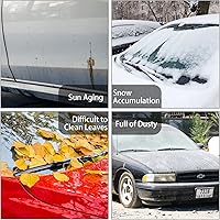 Vista 7 de Tallew 4 piezas Cubierta universal de plástico para coche 12.5 x 21.7 pies Desechable impermeable cubierta exterior completa con banda elástica