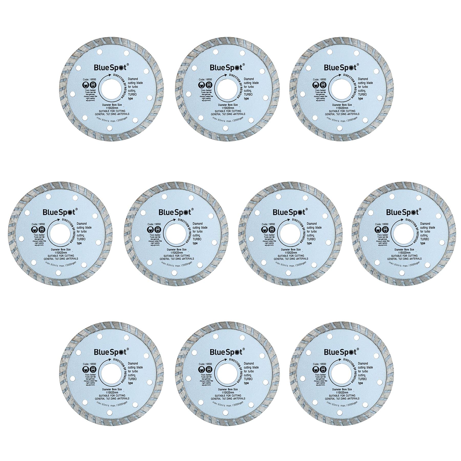 Disco de corte de azulejos para amoladora de 115 mm en pack de 10 unidades 3