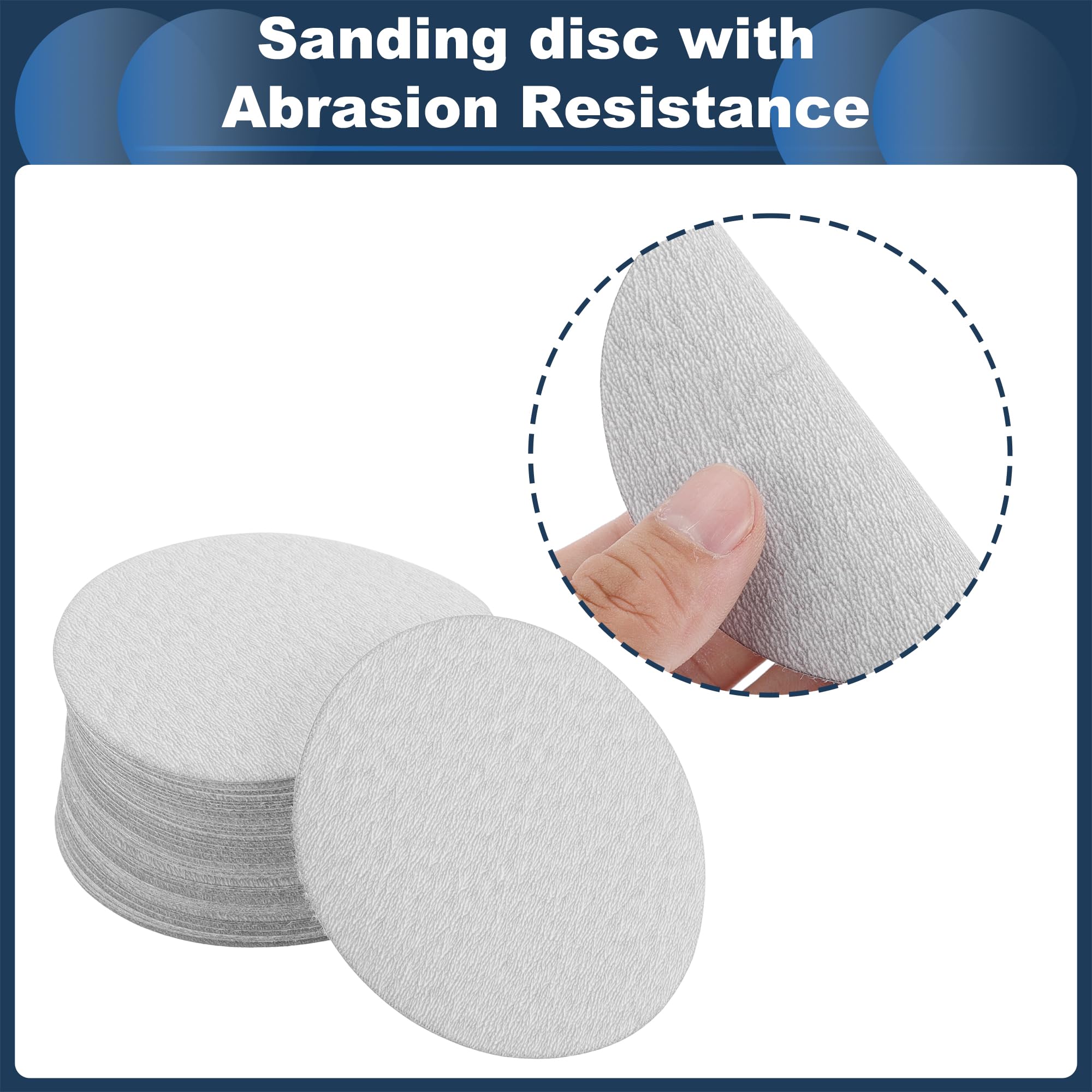 INFINAUTO Sanding Discs, 3.94" 1000 Grit Automotive Repair Round Hook and Loop Sandpaper Aluminum Oxide White, 50 Pcs - Image 3