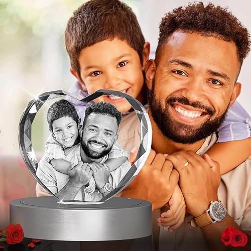 Miniatura 8 de Foto de cristal 3D personalizada, regalos para padre, papá, mamá, ella, mujer, esposa, él, marido, imagen 3D personalizada, cumpleaños, aniversario,