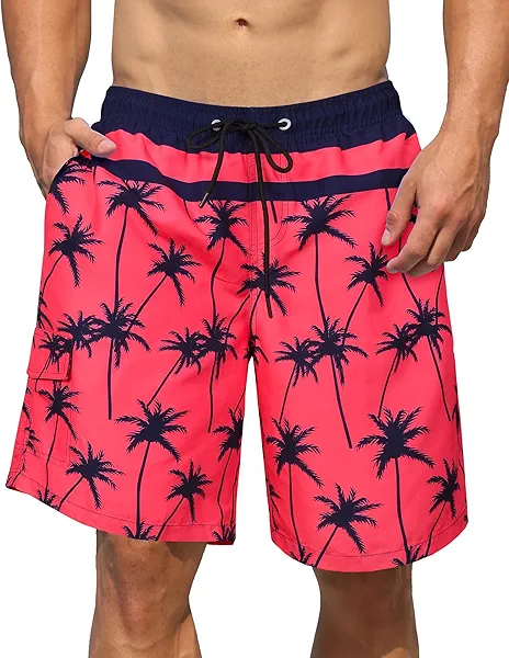 MaciRept Mens Swim Trunks Bathing Suit 9" Board Shorts Quick Dry Swim Shorts Men Swimwear Mesh Lining Beach Swimsuit