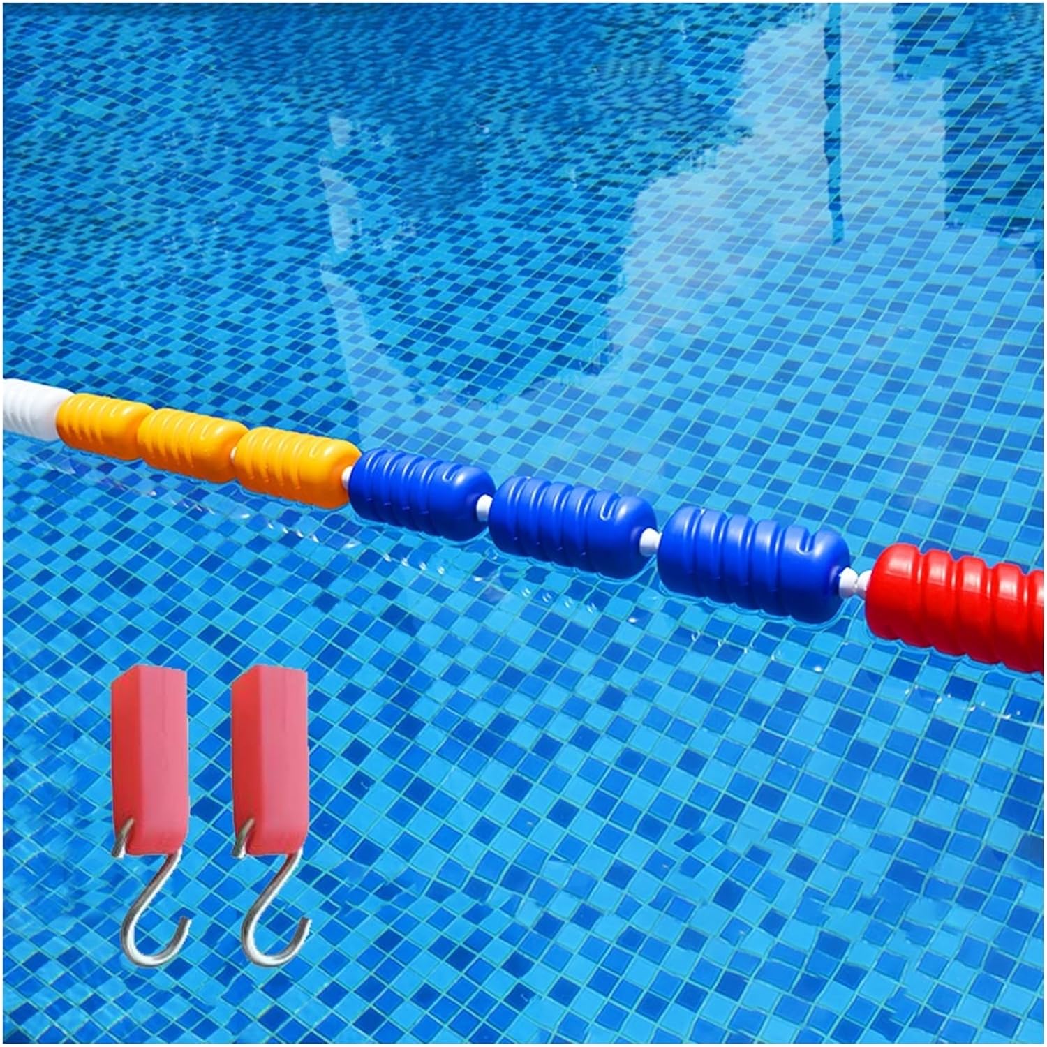 Pool Safety Rope with Floats - High-Visibility Buoy Line for Home/Public Pools, Effective Swimming Lane Dividers, Available in 5-55m Lengths (Color: 9c)