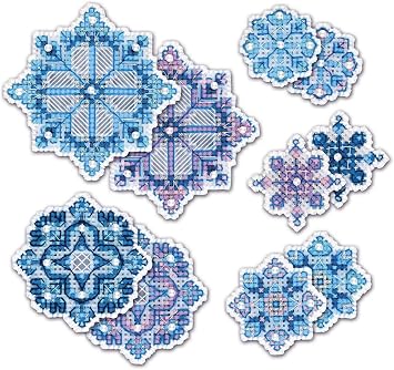 RIOLIS - Snowflakes 1889AC, Cross Stitch Kits 312" x 312", Cross Stitch Kits for Beginners & Advanced, Crossstitching Kit Adult, Embroidery Counted Stitching Kit