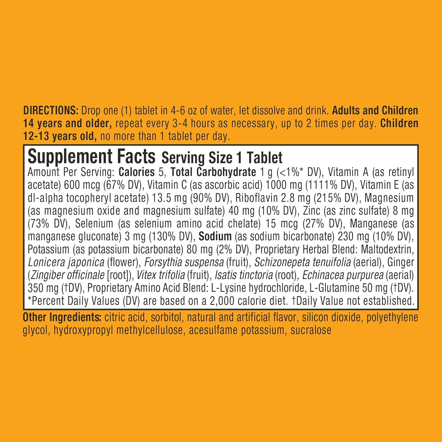 Airborne Zesty Orange Effervescent Tablets, 10 count - 1000mg of Vitamin C - Immune Support Supplement (Pack of 3)
