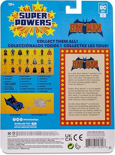 Miniatura 9 de McFarlane Toys - DC Super Powers Batman (traje negro) Figura de acción de 4.5 pulgadas