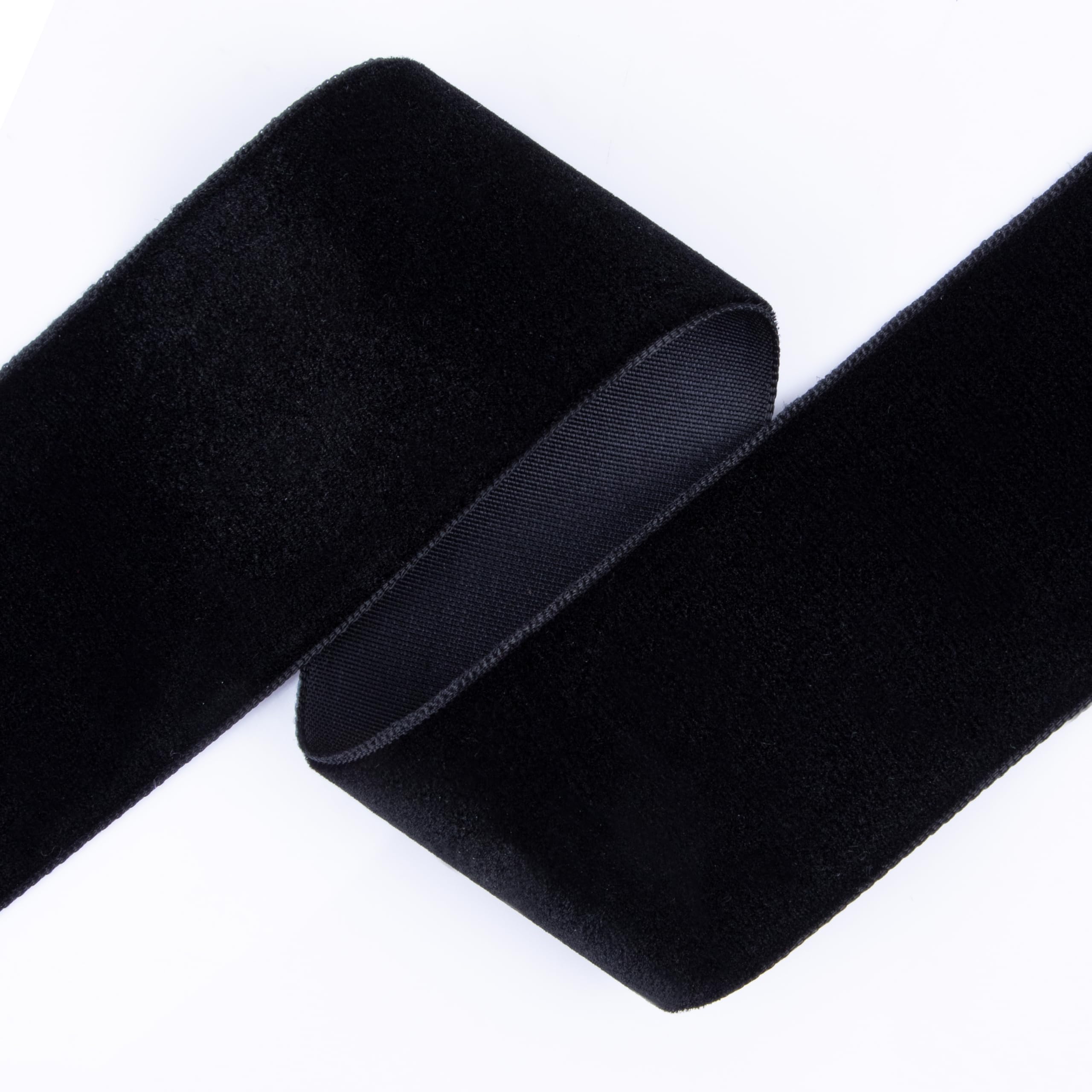 Ruban de velours noir épais de 38 mm idéal pour vos nœuds de Noël et ateliers art floral