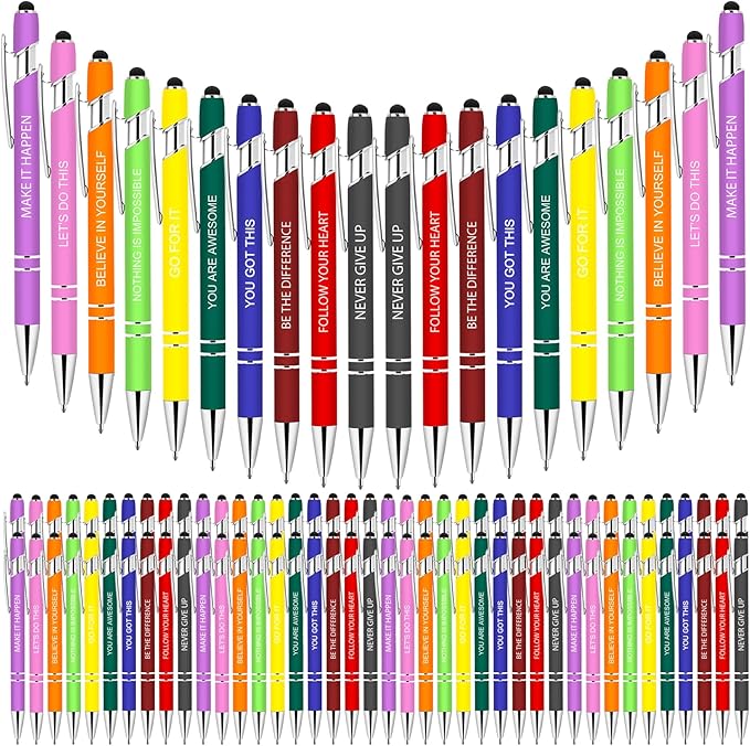 100 Pcs Inspirational Pens - Motivational Ballpoint Bulk Pens with quotes Stylus