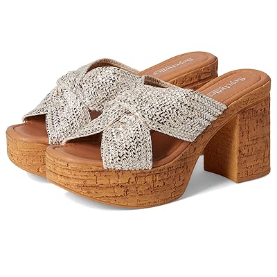 Seychelles Adorned Metallic Raffia Slide Sandal Women