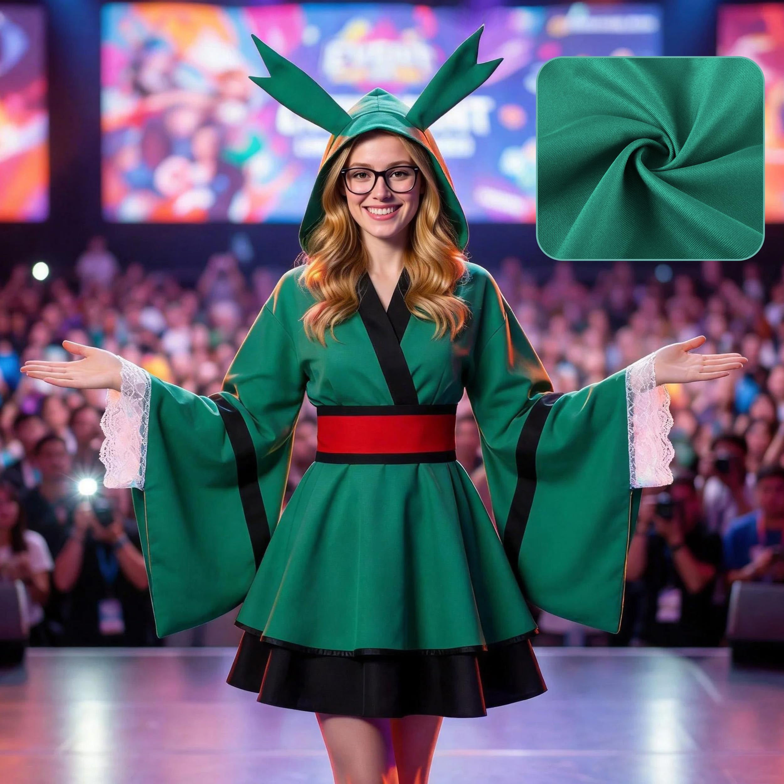 japonés Anime MHA Disfraz de Cosplay Midoriya Izuku AKatsuki Trajes para mujeres Kimono Vestido Traje de Halloween