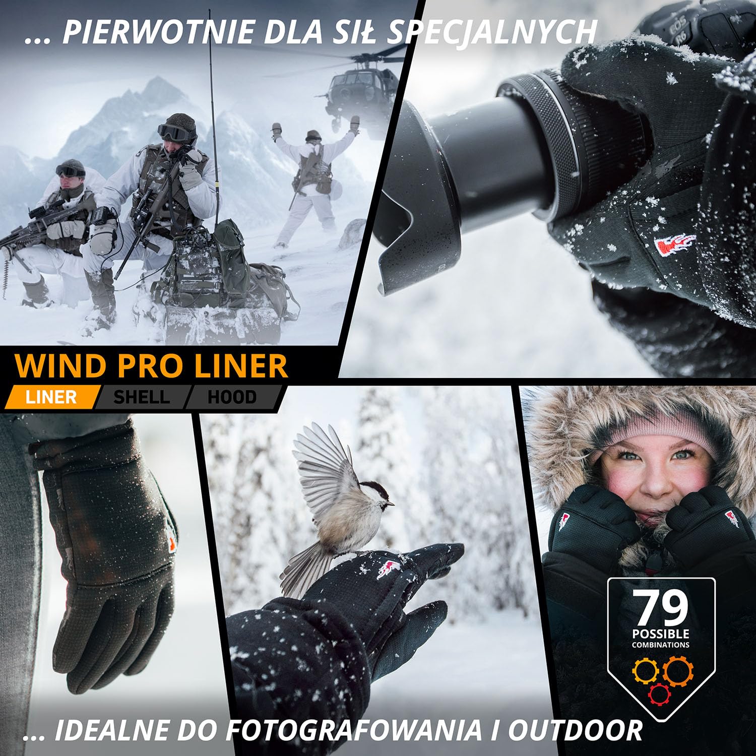 THE HEAT COMPANY – WIND PRO LINER - rękawiczki wiatroszczelne - jakość premium - wodoodporne - rękawiczki do ekranów dotykowych męskie i damskie - rękawiczki zimowe: rękawiczki rowerowe i do biegania