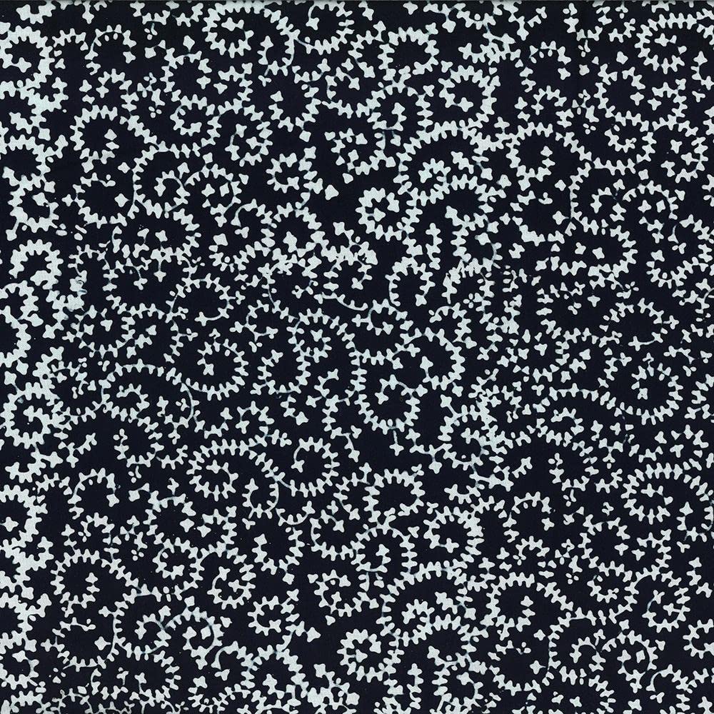 Wilmington Prints Fabrics Moonlight Batiks Diagonal Vine Black and White