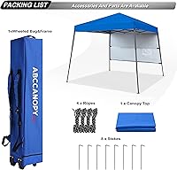Vista 4 de ABCCANOPY - Tienda de campaña de playa desplegable estable con bolsa de mochila, base de 10 x 10 pies / parte superior de 8 x 8 pies, azul