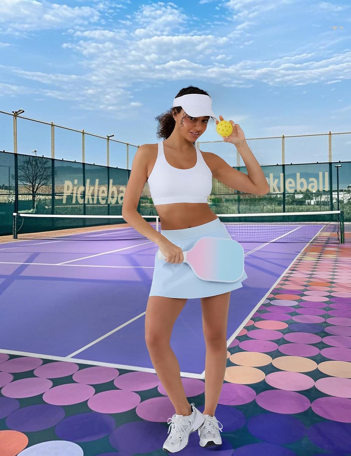 Cordaw Pickleball Sports Bras for Women High Support, Molded Cup Crisscross Back High Impact Workout Yoga Bra - Image 3