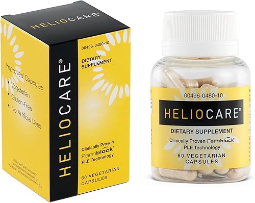Heliocare Suplemento dietético para el cuidado de la piel: 240 mg de extracto de Polypodium leucotomos, fórmula rica en antioxidantes, Fernblock y