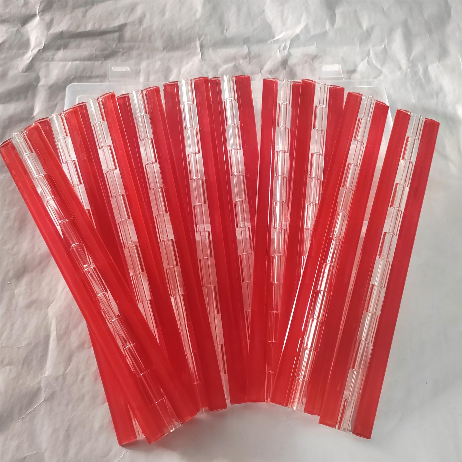 Charnière acrylique transparente lot de 10 de 300mm auto-adhésive pour boîte