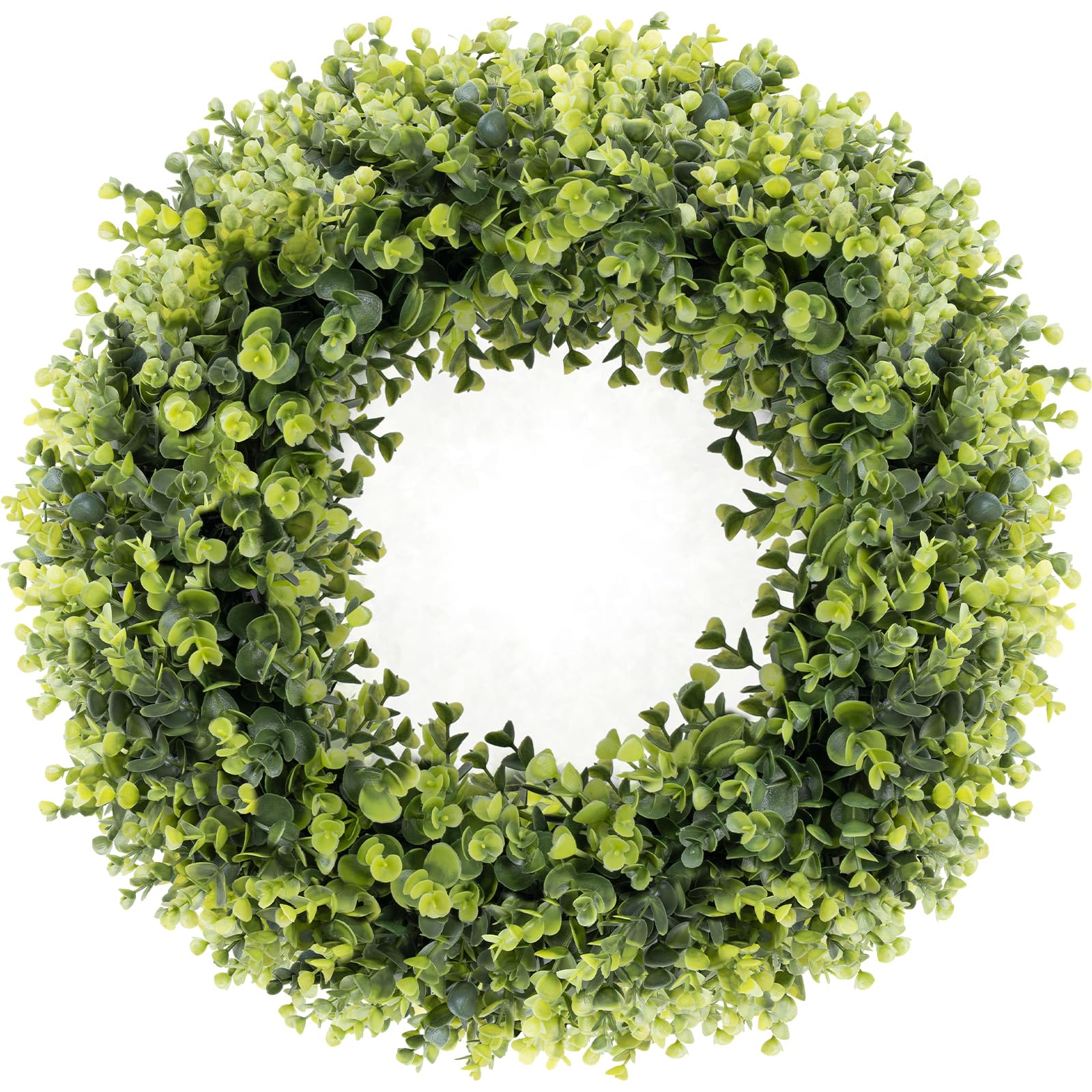 HUZIYAHAN 24In Large Boxwoods Door Wreaths for Front Door Spring Summer Outside All Season Green Year Round Artificial Greenery Wreath for Wall Window