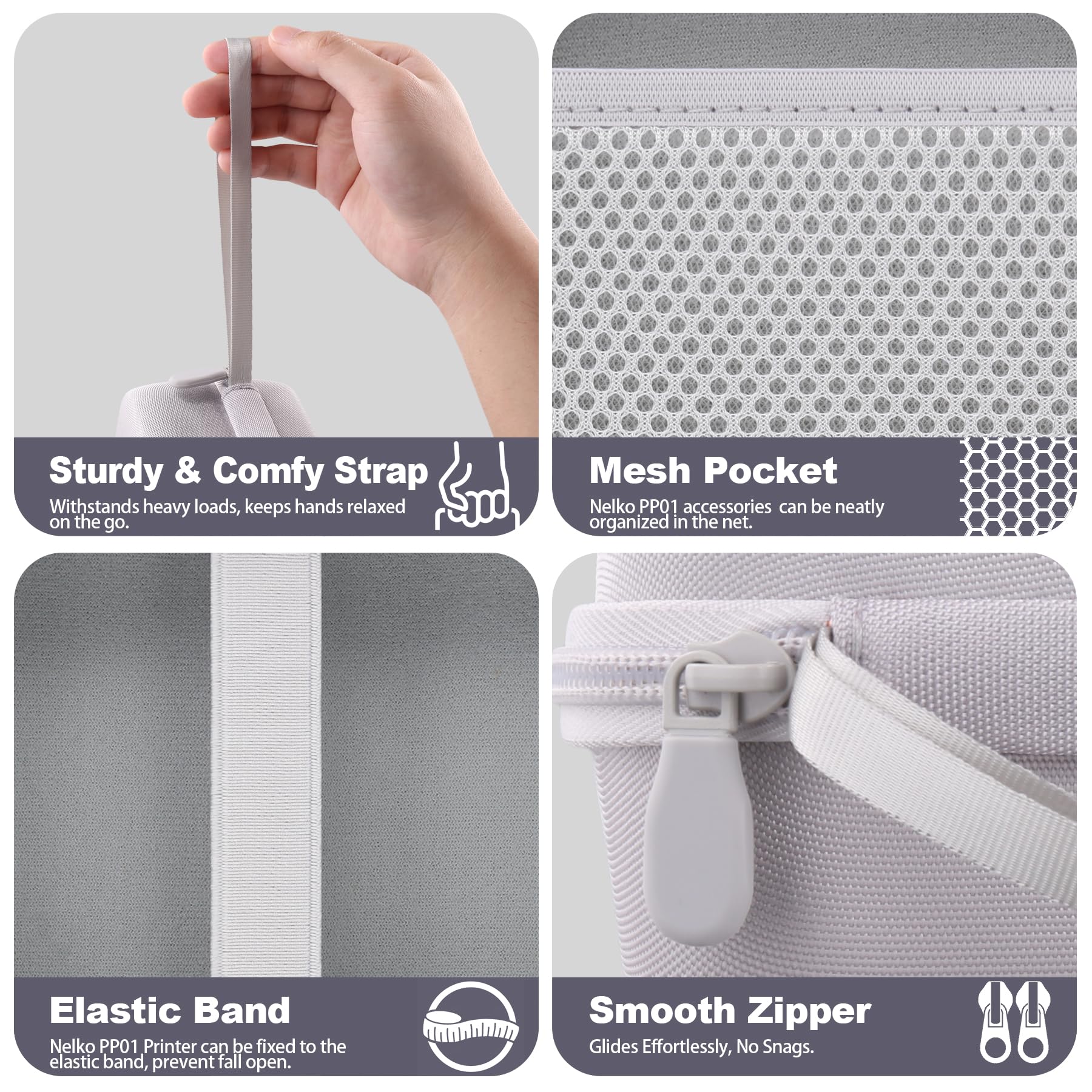 Khanka Custodia per mini stampante Nelko PP01 - Verde menta + Bianco