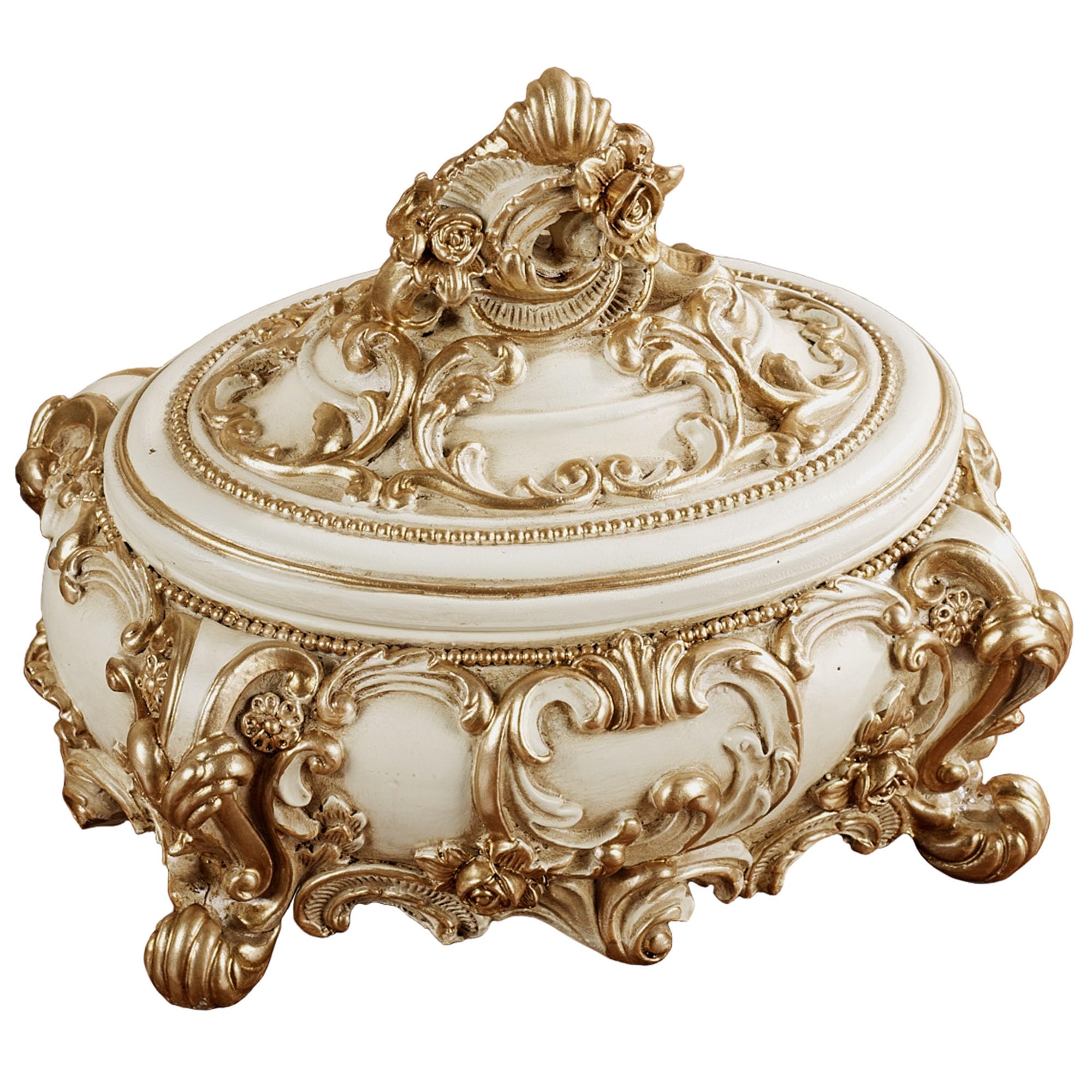 Amazon.com: Touch of Class Oliviana Covered Box - Resin - Ivory