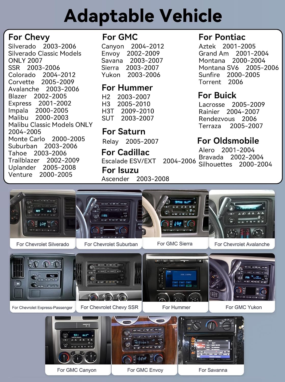 [2+64G] Car Stereo Radio for Chevy Chevrolet Silverado SSR Tahoe 2003-2006 Impala Tahoe GMC Sierra Yukon Hummer H2 with Wireless Carplay,7” Android Car Radio with BT FM/RDS EQ 5GWiFi GPS SWC Plug&Play