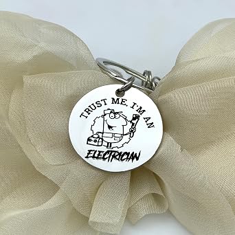 Electrician Appreciation Gifts for Electrical Engineer Thank You Gift for Electrician Birthday Father's Day Gifts Electrician Students Graduation Retirement Gift Light bulb Keychain