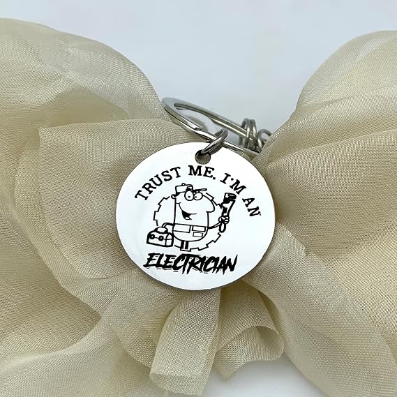 Electrician Appreciation Gifts for Electrical Engineer Thank You Gift for Electrician Birthday Father's Day Gifts Electrician Students Graduation Retirement Gift Light bulb Keychain