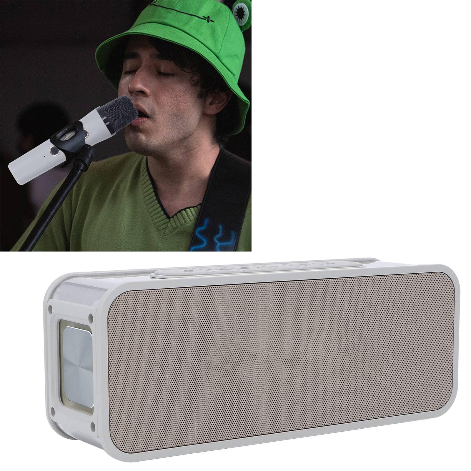Bezprzewodowy Sprzęt do Karaoke z Głośnikiem z kartą dźwiękową z Chipem DSP, 2 Mikrofonami dla Dorosłych Dzieci, Przenośny Zestaw Mikrofonowy Przyjęcia, Spotkania
