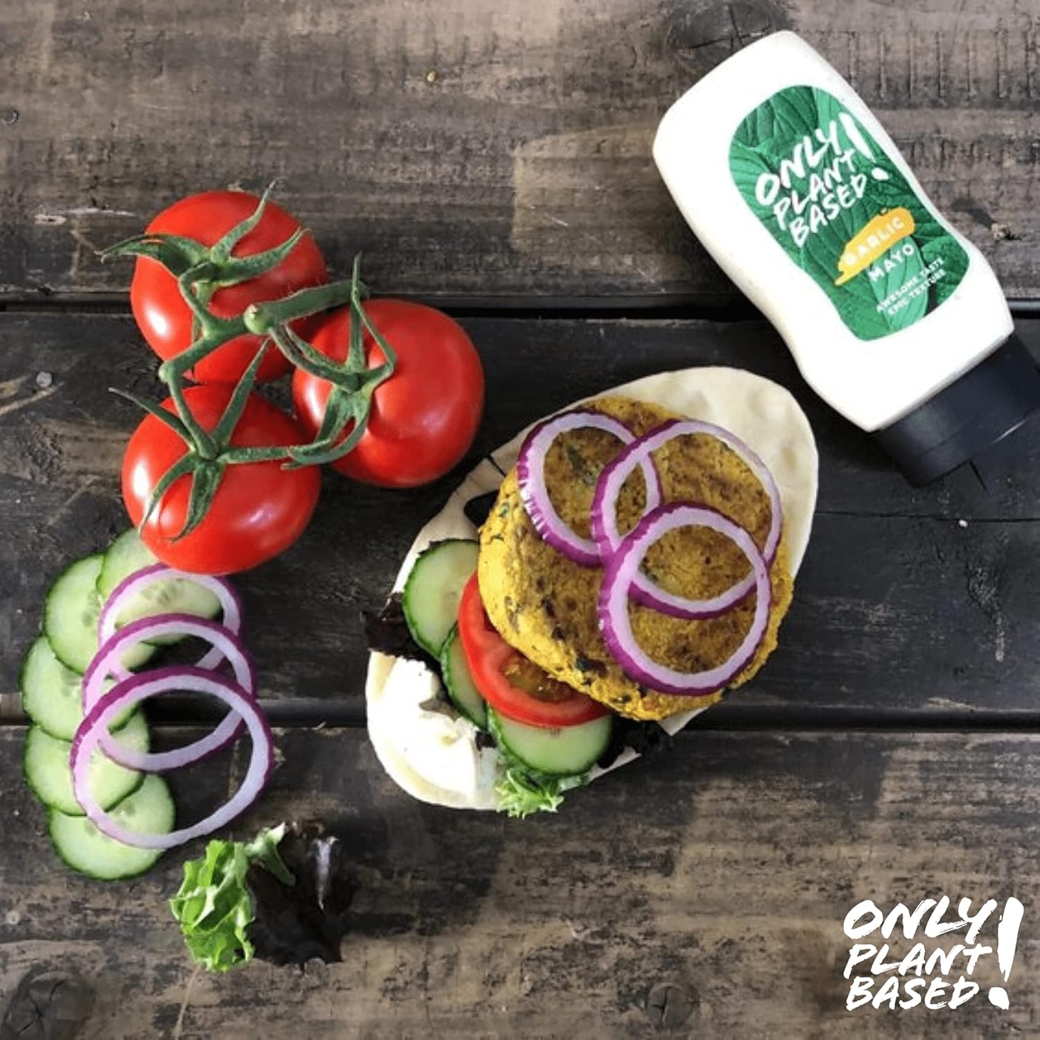 Only Plant Based Vegan Garlic Mayonnaise, Squeeze Bottle, 11 Fl Oz (Pack of 3)