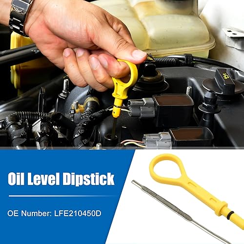 Miniatura 3 de uxcell Varilla de medición de aceite de motor de nivel de líquido de aceite de motor para Mazda Miata Base LS SE 1.8L L4 Gas 2000-2002 No.LFE210450D