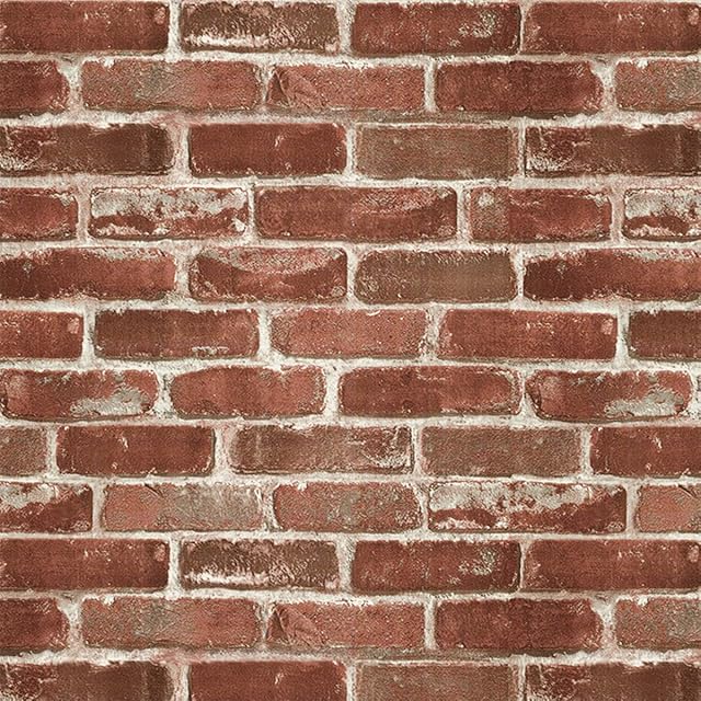 Vandod Red Brick Self Adhesive Wallpaper Peel and Stick Waterproof Rustic Vintage Wallpaper Vinyl Contact Paper for Thanksgiving Christmas House Decoration 44.5x300cm