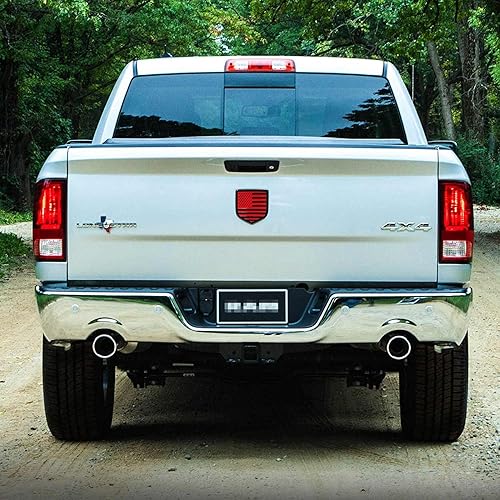 Miniatura 2 de Zhizhong Emblema para portón trasero, insignia de la bandera estadounidense compatible con RAM 1500 2500 3500 2009-2018 (rojo)