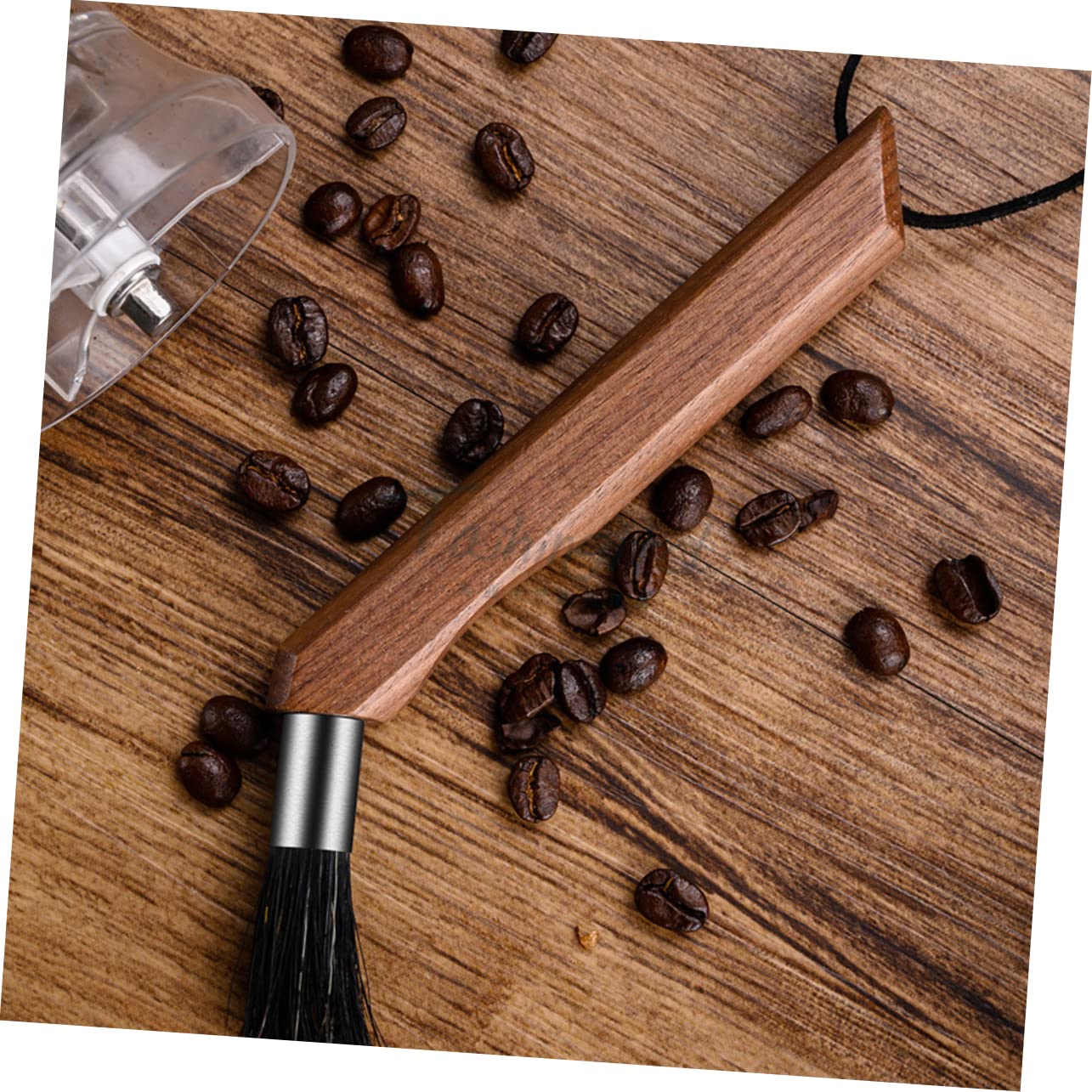 Mikinona 3piezas Cepillo De Limpieza De Café Cabeza De Natural Para Máquina De Espresso y Cafetera Mango Ergonómico Nogal Para Reducidos