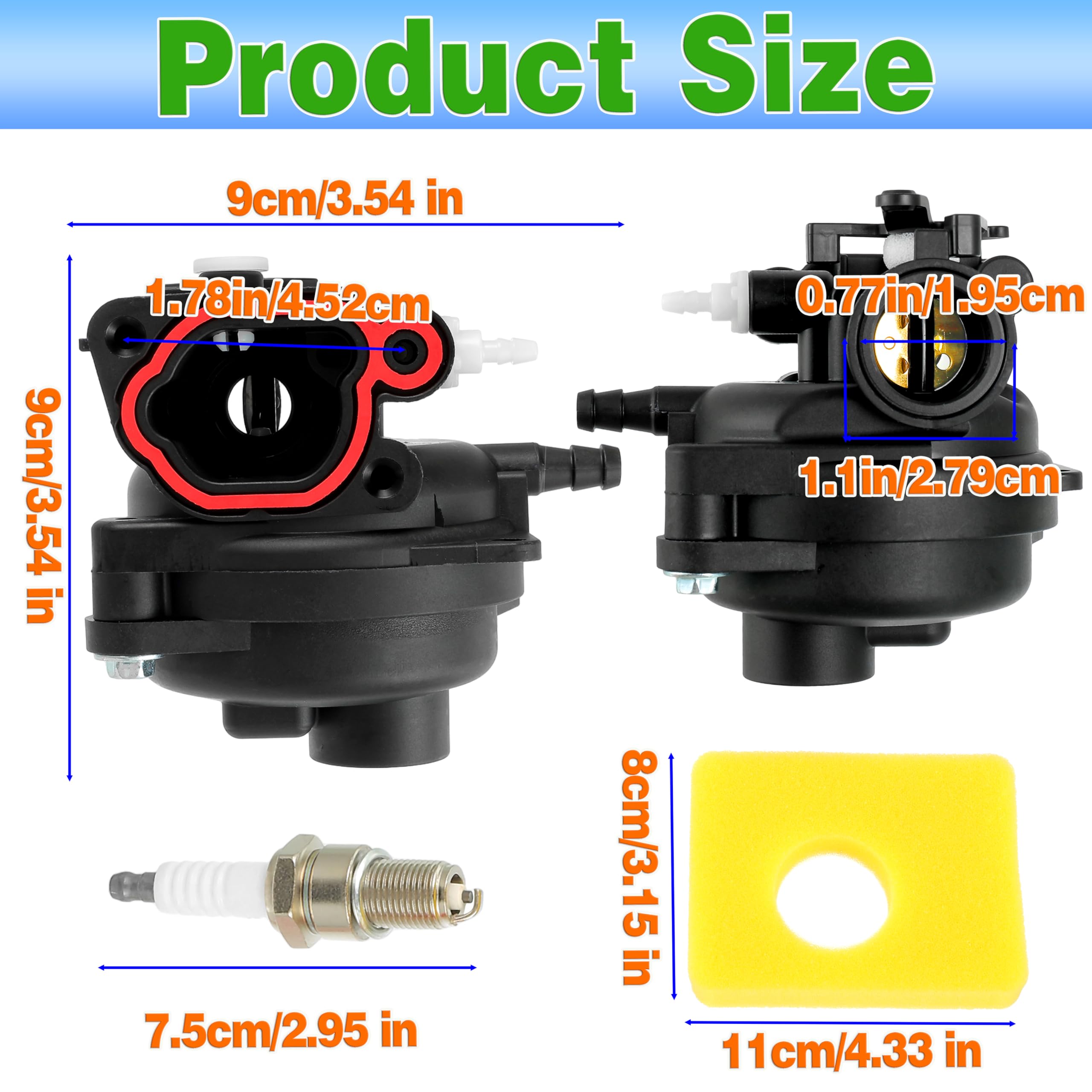 Kit carburatore per Briggs & Stratton, modelli 300E, 450E, 550E, 575E, 600E, parti del motore del tosaerba e filtro dell'aria, candele serie 08P502, 09P602, 125 CC, 140 CC
