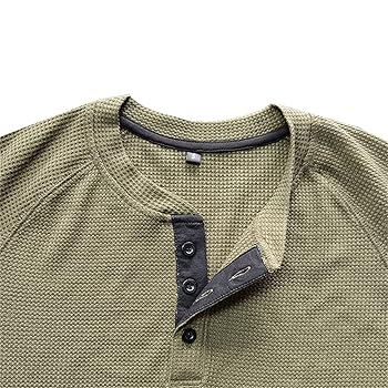 Men's Henley Shirt Long Sleeve Waffle Thermal Underwear