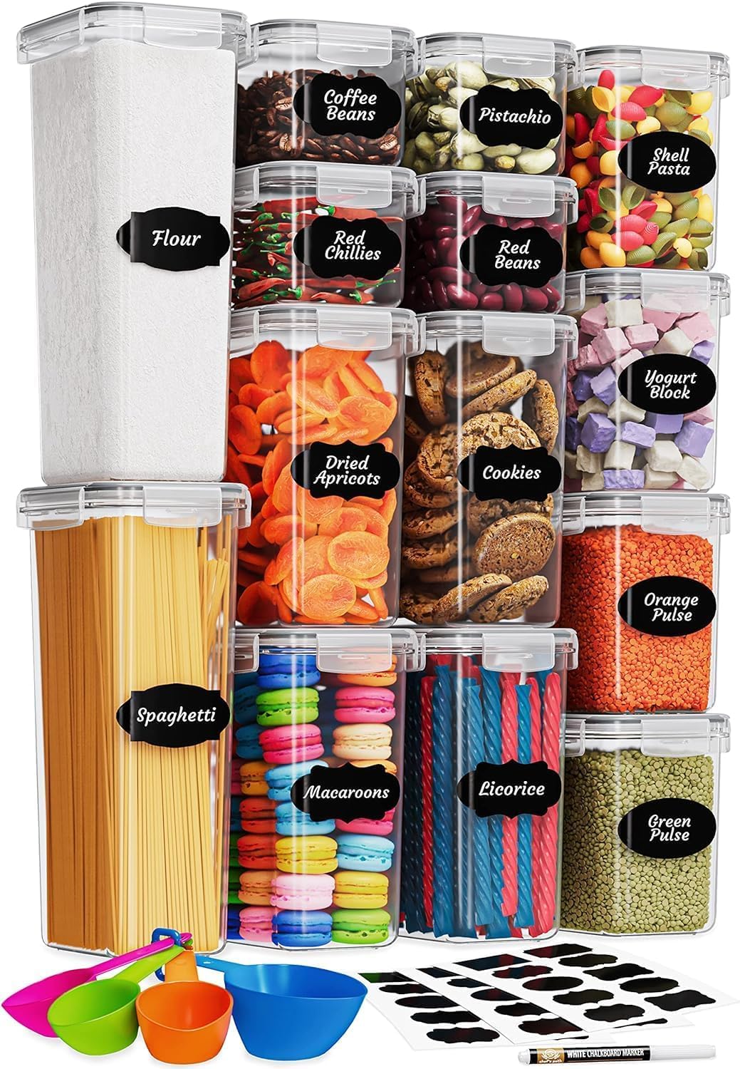 Food Storage Containers With Lids - 14Pcs Kitchen Organizers | Airtight Container For Pantry | Food Container Storage Box