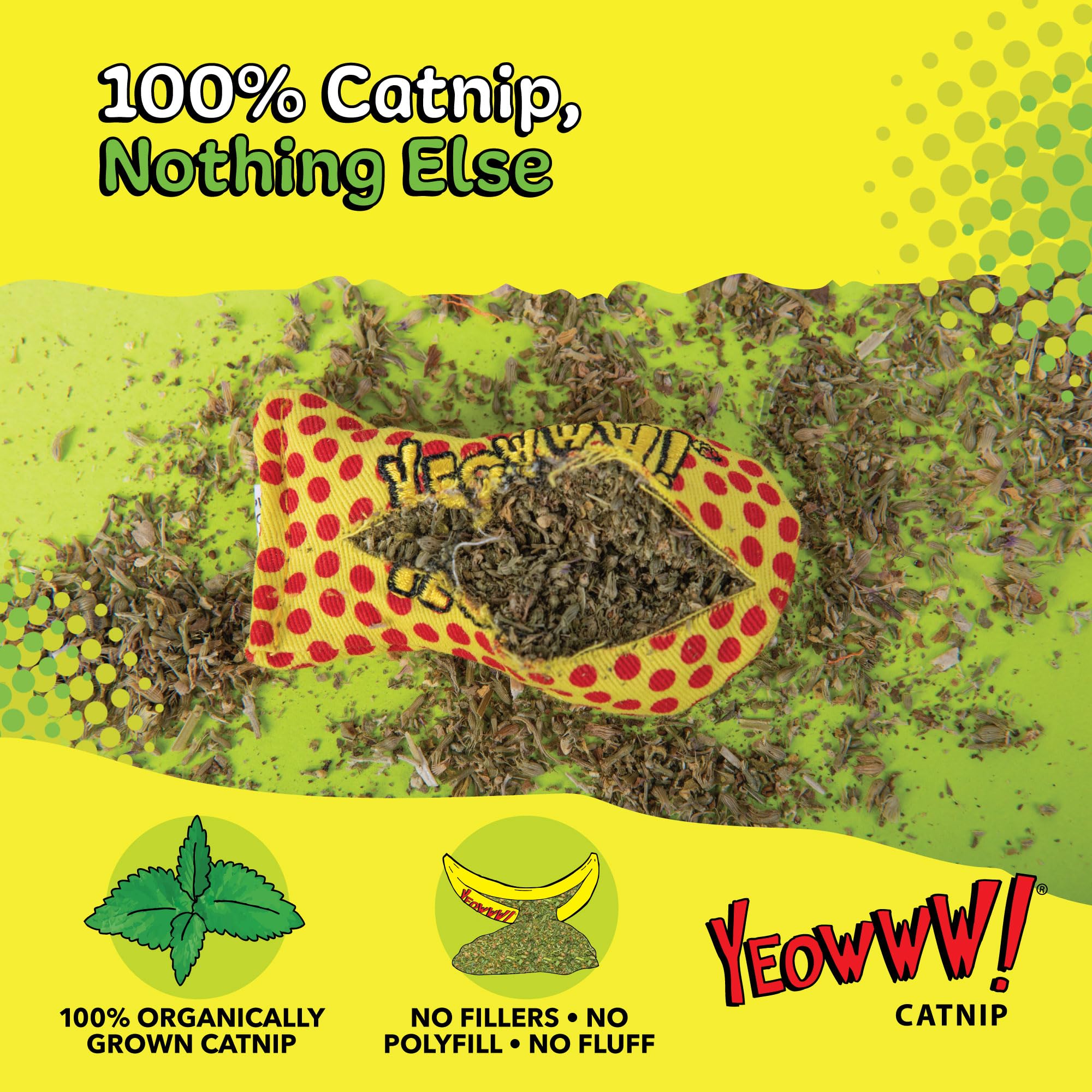 Amazon.com: Yeowww! Catnip Stinkies Catnip Sardine Cat Toy - Dots