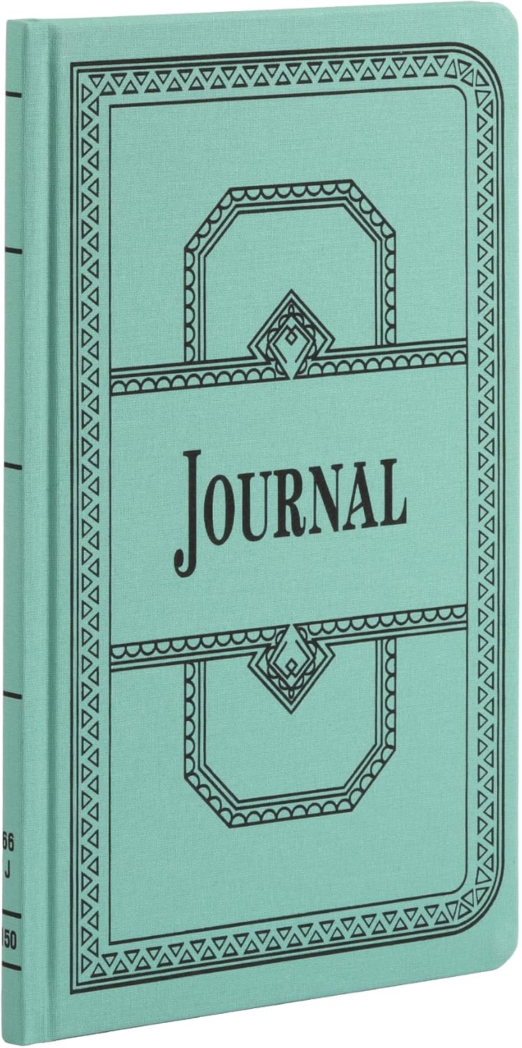 Boorum & Pease 66 Series Account Book, Journal Ruled, Green, 150 Pages, 12-1/8" x 7-5/8" (66-150-J) , Blue
